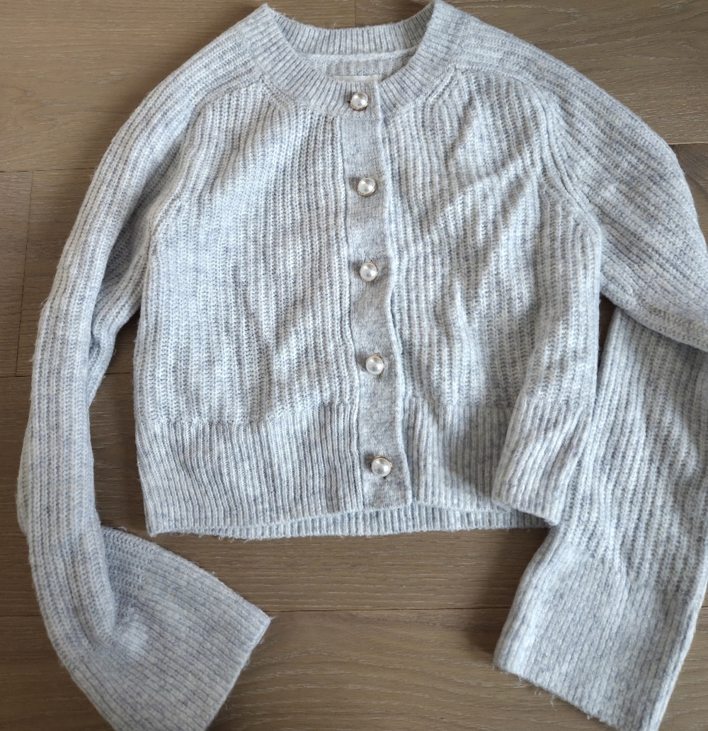 Abercrombie Crew Pearl Cardigan - Grey - Picture 3 of 4